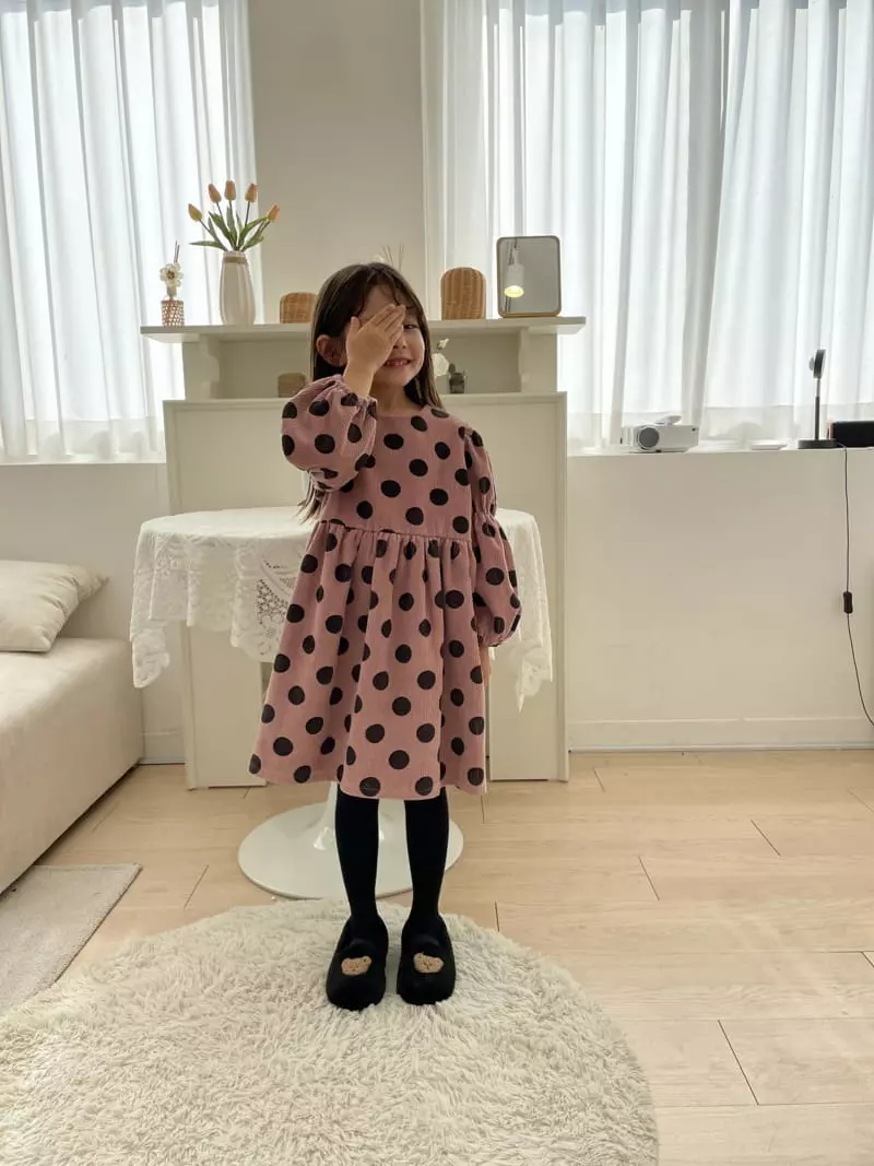 Party Pu - Korean Children Fashion - #discoveringself - Rib Dot One-piece - 3