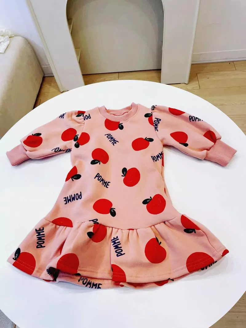 Party Pu - Korean Children Fashion - #fashionkids - Shirring Apple One-piece - 9