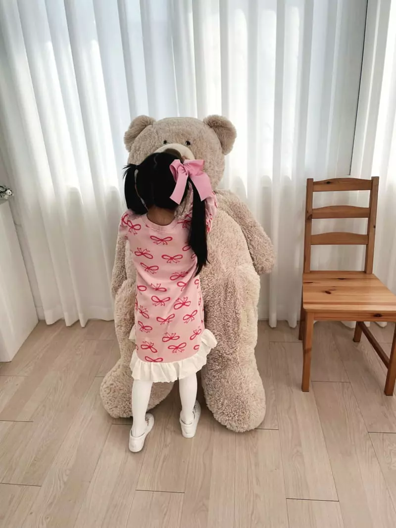 Party Pu - Korean Children Fashion - #fashionkids - Ribbon Lace One-piece - 7