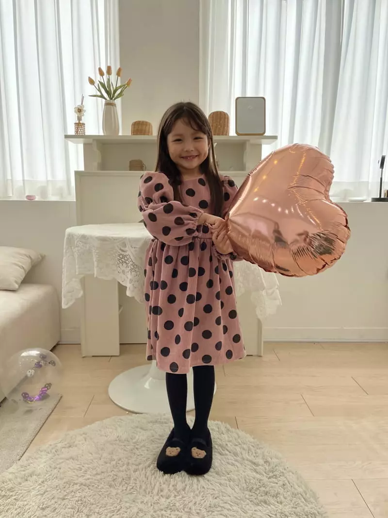 Party Pu - Korean Children Fashion - #discoveringself - Rib Dot One-piece - 4