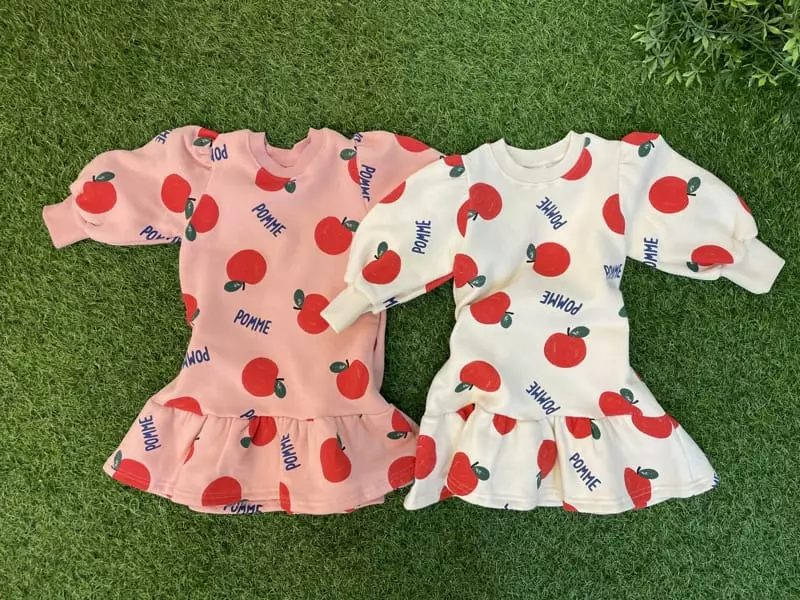 Party Pu - Korean Children Fashion - #kidsshorts - Shirring Apple One-piece - 10