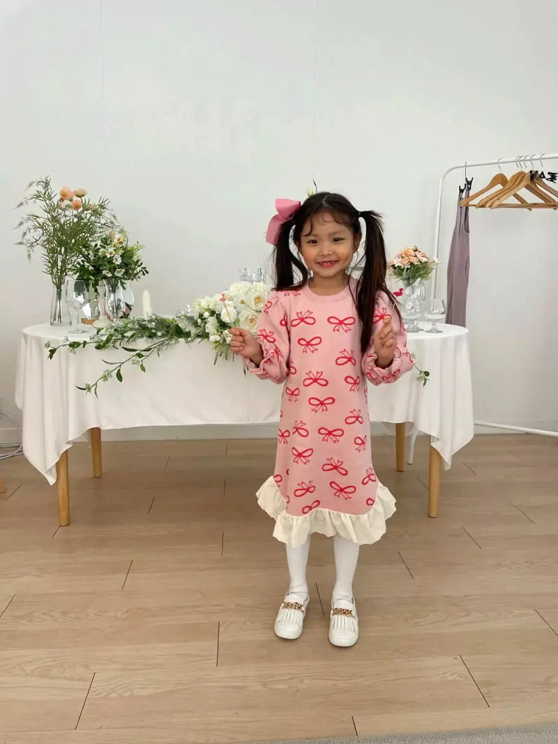 Party Pu - Korean Children Fashion - #kidsshorts - Ribbon Lace One-piece - 8
