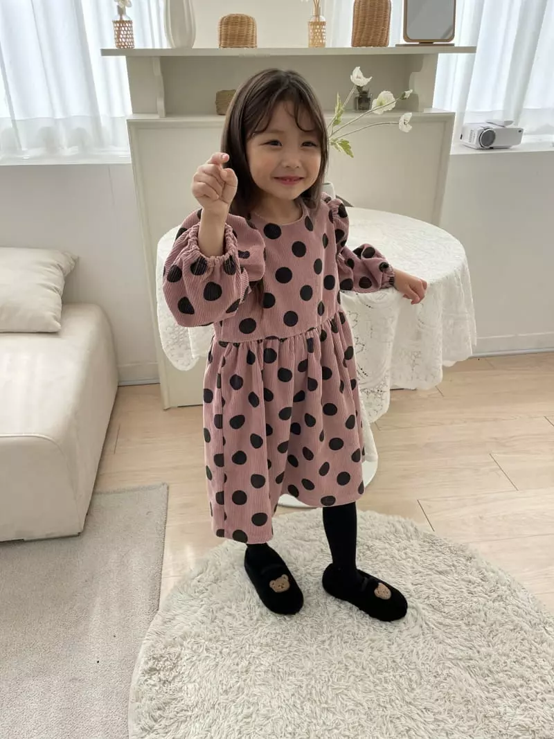 Party Pu - Korean Children Fashion - #kidsshorts - Rib Dot One-piece - 5