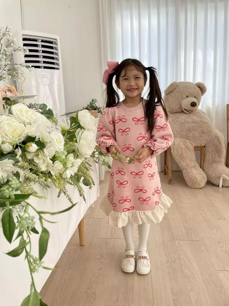 Party Pu - Korean Children Fashion - #kidsstore - Ribbon Lace One-piece - 9