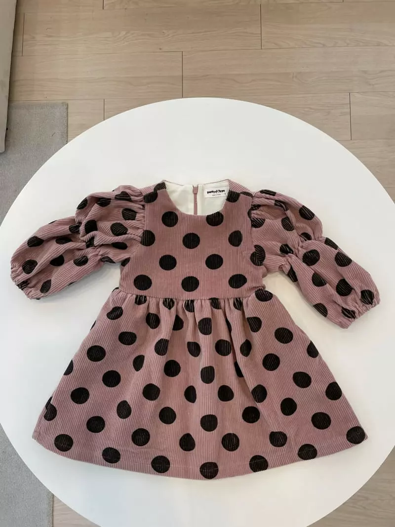 Party Pu - Korean Children Fashion - #kidsstore - Rib Dot One-piece - 6