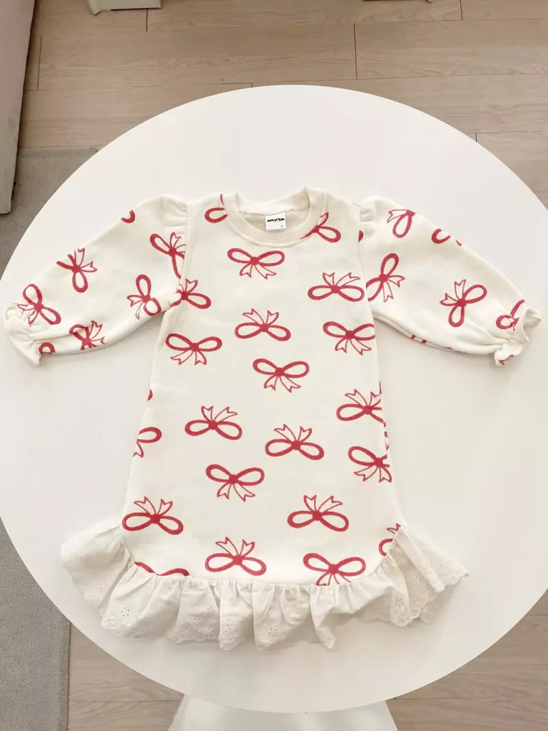 Party Pu - Korean Children Fashion - #kidzfashiontrend - Ribbon Lace One-piece - 10