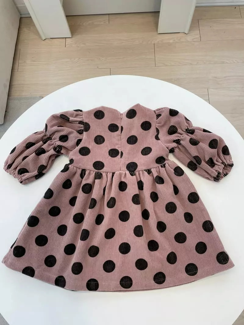 Party Pu - Korean Children Fashion - #kidzfashiontrend - Rib Dot One-piece - 7