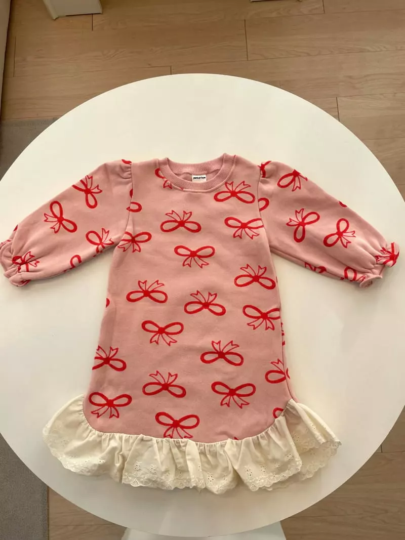 Party Pu - Korean Children Fashion - #littlefashionista - Ribbon Lace One-piece - 12