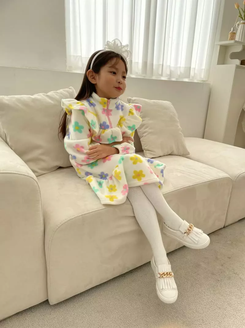 Party Pu - Korean Children Fashion - #magicofchildhood - Turtleneck Frill One-piece - 2