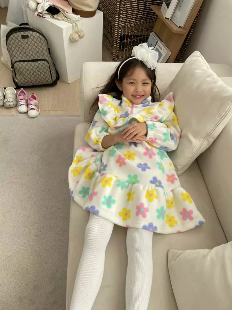 Party Pu - Korean Children Fashion - #minifashionista - Turtleneck Frill One-piece - 3
