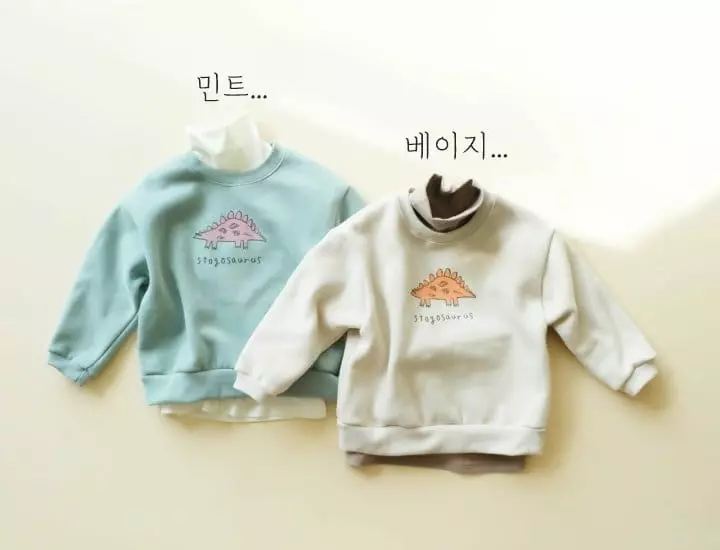 Paul & Nina - Korean Children Fashion - #childofig - Stegosaurus Fleece Sweatshirt