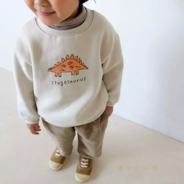 Paul & Nina - Korean Children Fashion - #childrensboutique - Stegosaurus Fleece Sweatshirt - 2