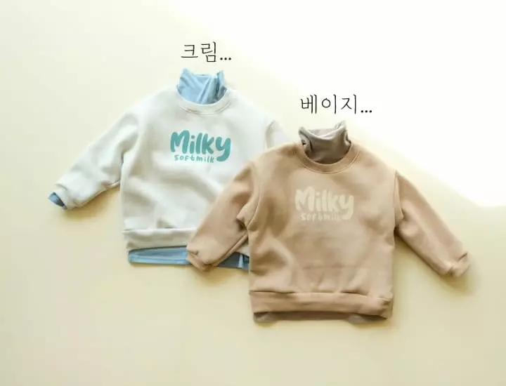 Paul & Nina - Korean Children Fashion - #childrensboutique - Milk Fleece Sweatshirt
