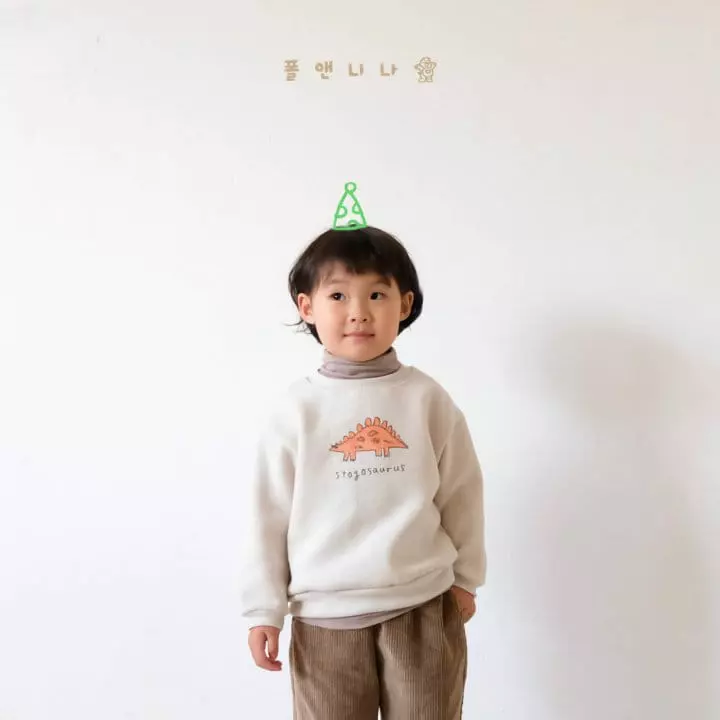 Paul & Nina - Korean Children Fashion - #designkidswear - Stegosaurus Fleece Sweatshirt - 4