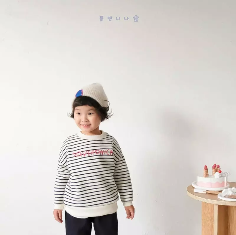 Paul & Nina - Korean Children Fashion - #discoveringself - Beroinica Stripes Fleece Tee