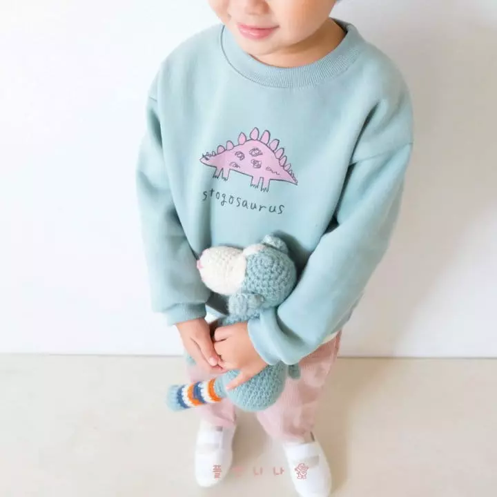 Paul & Nina - Korean Children Fashion - #kidsstore - Stegosaurus Fleece Sweatshirt - 7