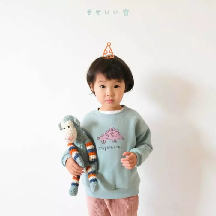 Paul & Nina - Korean Children Fashion - #kidzfashiontrend - Stegosaurus Fleece Sweatshirt - 8
