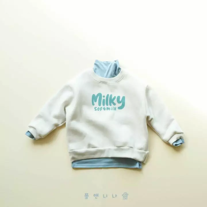 Paul & Nina - Korean Children Fashion - #magicofchildhood - Milk Fleece Sweatshirt - 10