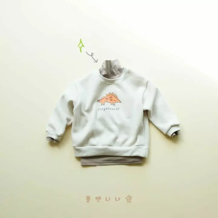 Paul & Nina - Korean Children Fashion - #minifashionista - Stegosaurus Fleece Sweatshirt - 12