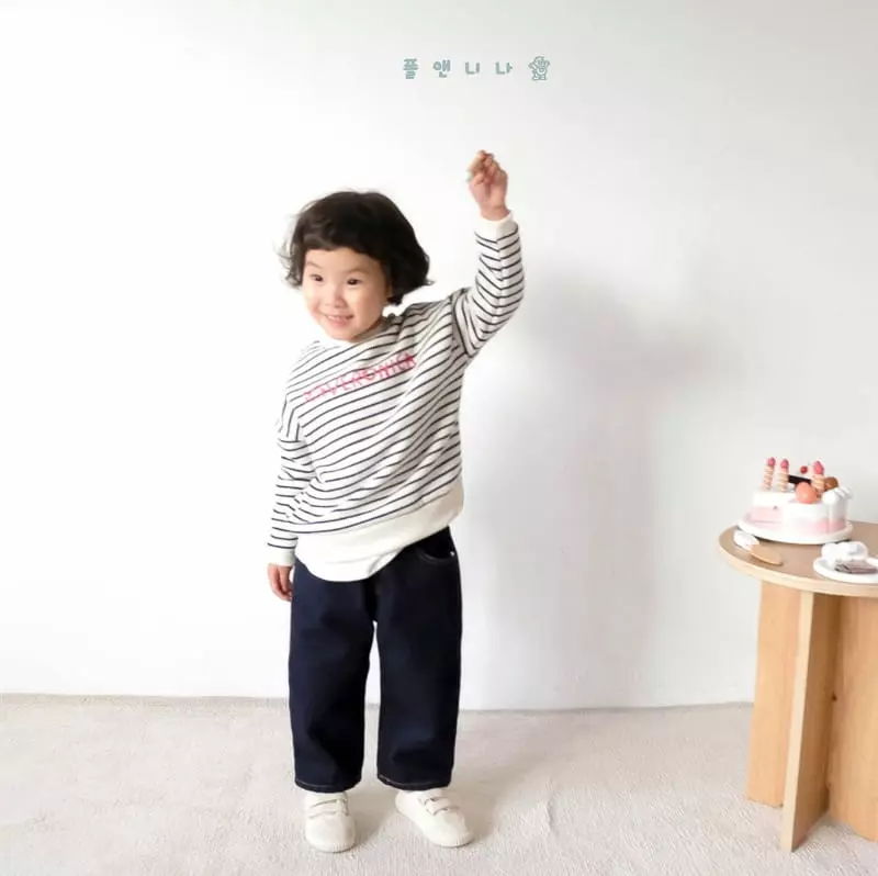 Paul & Nina - Korean Children Fashion - #prettylittlegirls - Beroinica Stripes Fleece Tee - 10
