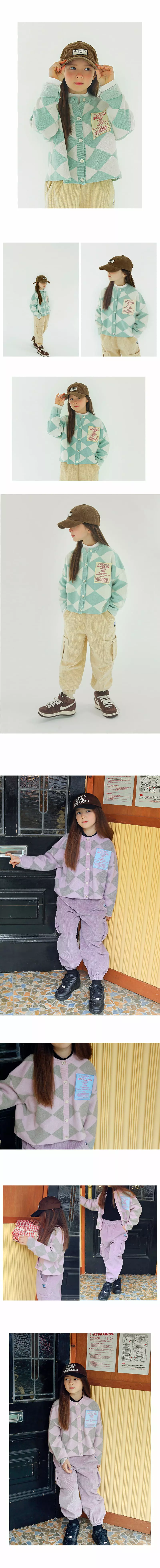 Peach-Cream - Korean Junior Fashion - #magicofchildhood - Beini Jacquard Knit Cardigan - 2