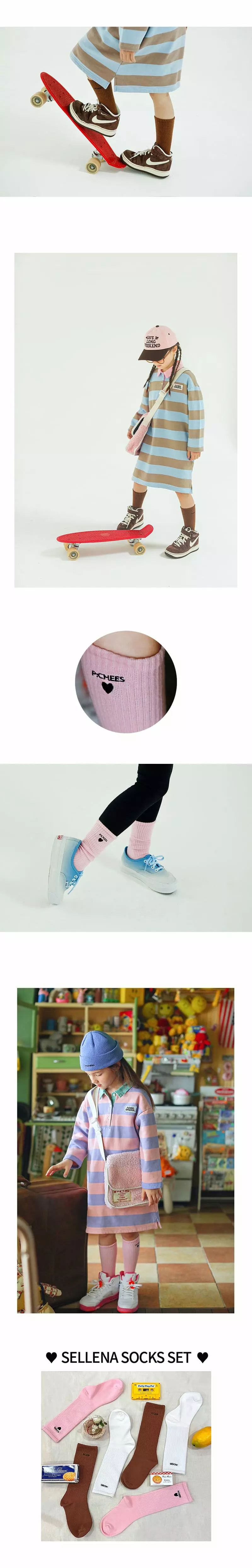 Peach-Cream - Korean Junior Fashion - #minifashionista - Shellena Socks Set - 2