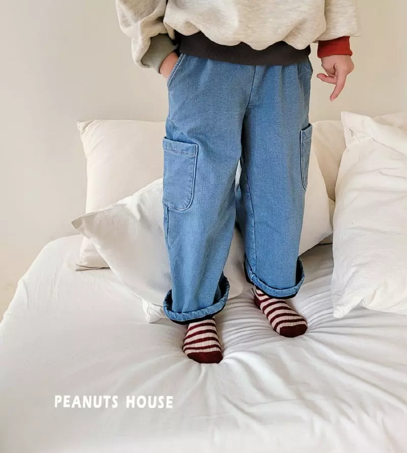 Peanuts - Korean Children Fashion - #prettylittlegirls - Denim Bonding Pants - 2