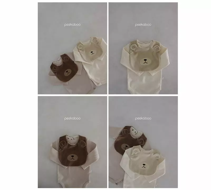 Peekaboo - Korean Baby Fashion - #babyootd - Bear Bib - 3