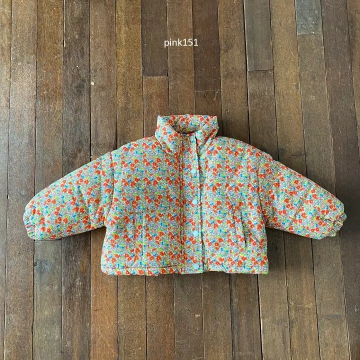 Pink151 - Korean Children Fashion - #childrensboutique - Flower Crop Padding Jacket - 3