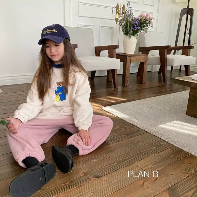 Plan B - Korean Children Fashion - #childofig - Embrodiery Bear Slit Sweatshirt - 2