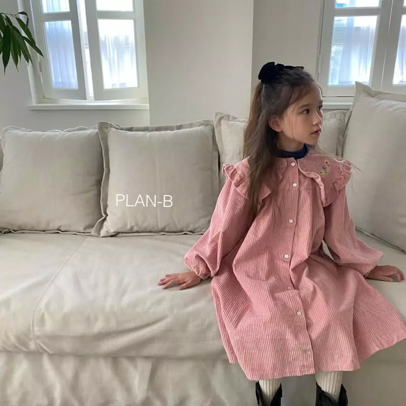 Plan B - Korean Children Fashion - #childrensboutique - Big Rib Embroidery One-piece - 2