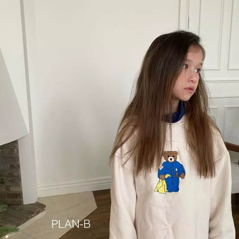 Plan B - Korean Children Fashion - #childofig - Embrodiery Bear Slit Sweatshirt - 4