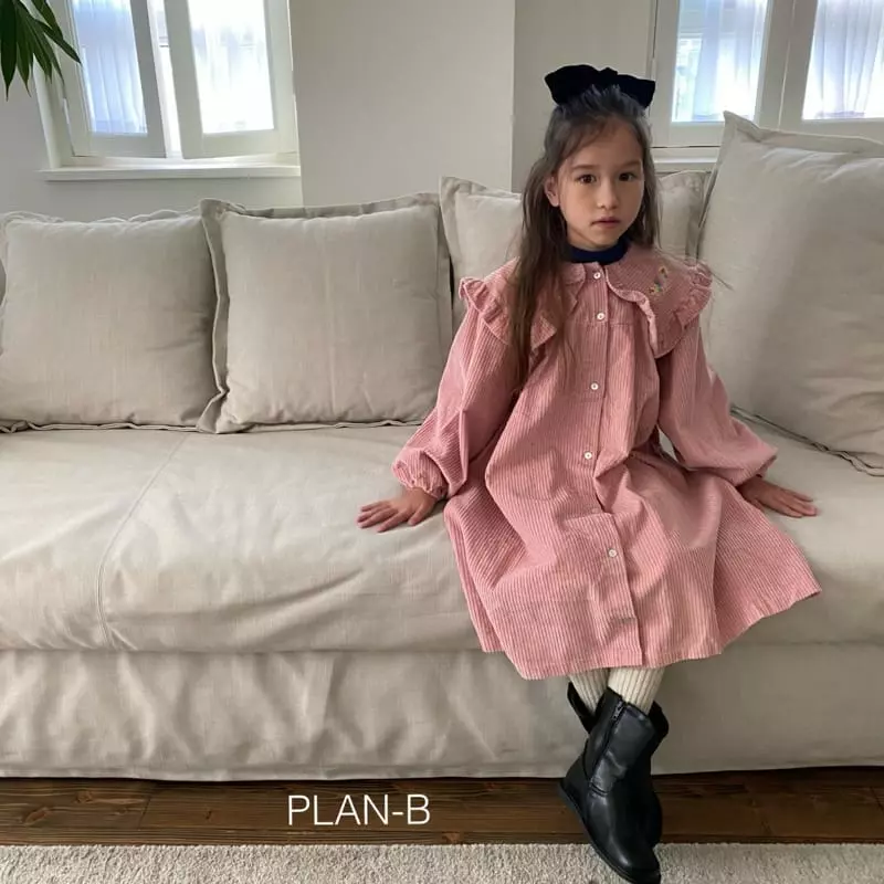 Plan B - Korean Children Fashion - #designkidswear - Big Rib Embroidery One-piece - 3