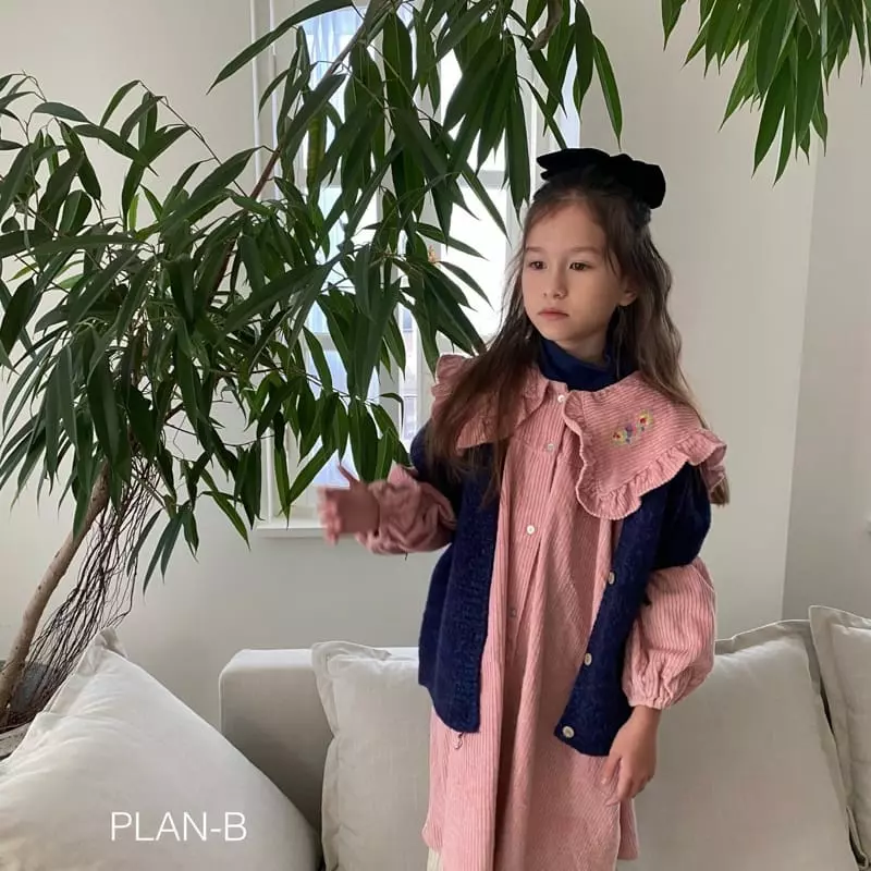 Plan B - Korean Children Fashion - #designkidswear - Big Rib Embroidery One-piece - 4