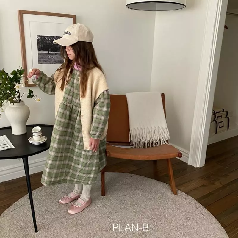 Plan B - Korean Children Fashion - #discoveringself - Check Bonding One-piece - 3