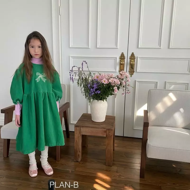 Plan B - Korean Children Fashion - #fashionkids - Ribbon Embrodiery One-piece - 6