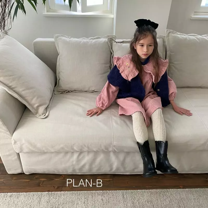 Plan B - Korean Children Fashion - #kidzfashiontrend - Big Rib Embroidery One-piece - 8
