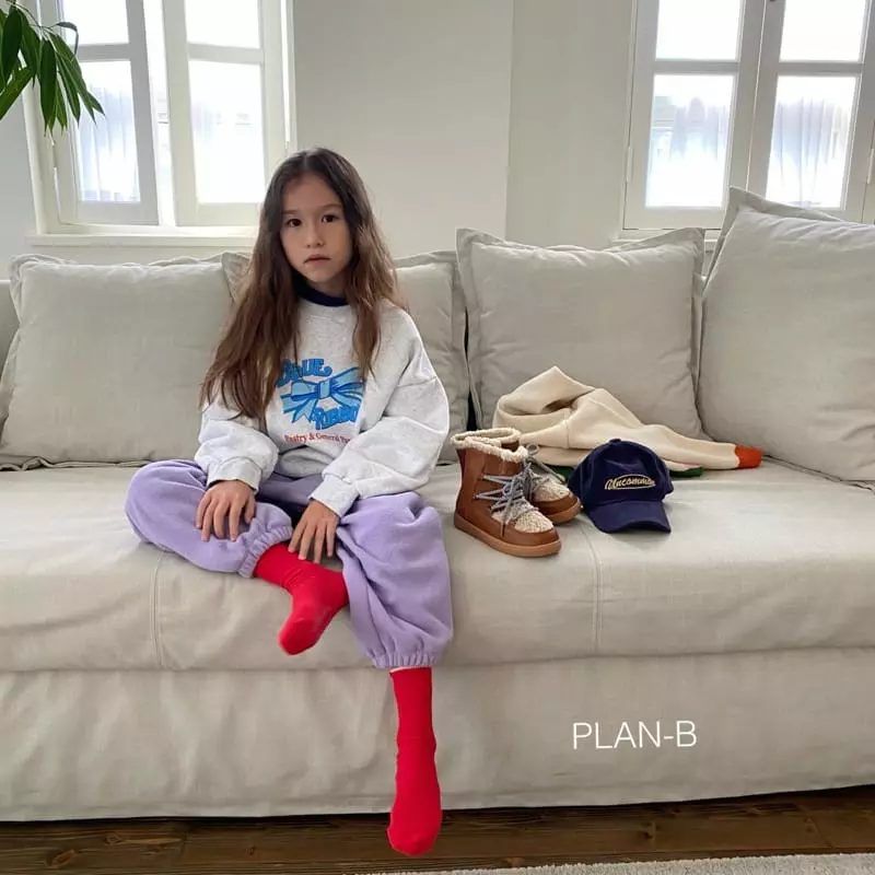 Plan B - Korean Children Fashion - #prettylittlegirls - Blue Ribbon Sweatshirt - 6