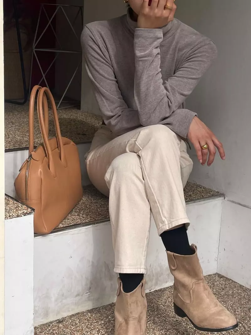 Plat - Korean Women Fashion - #momslook - Angora Turtleneck Tee - 5