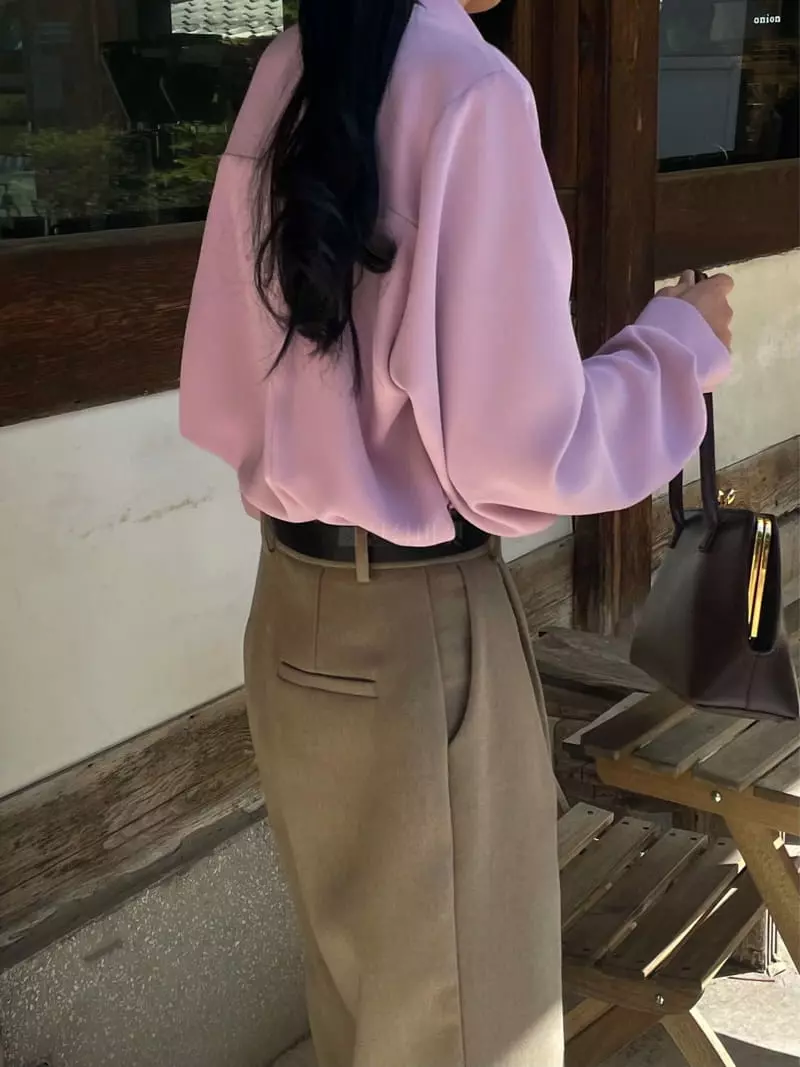 Plat - Korean Women Fashion - #vintageinspired - Low Pocket Blouse - 5
