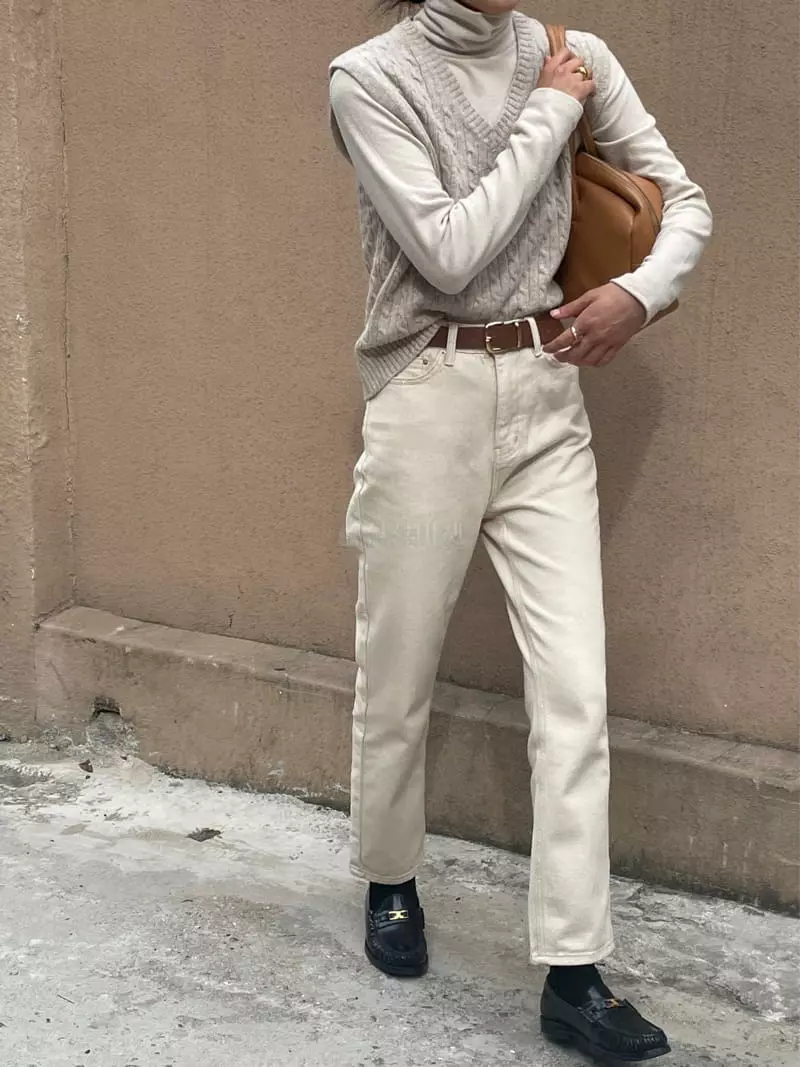 Plat - Korean Women Fashion - #womensfashion - Cream Pants - 7