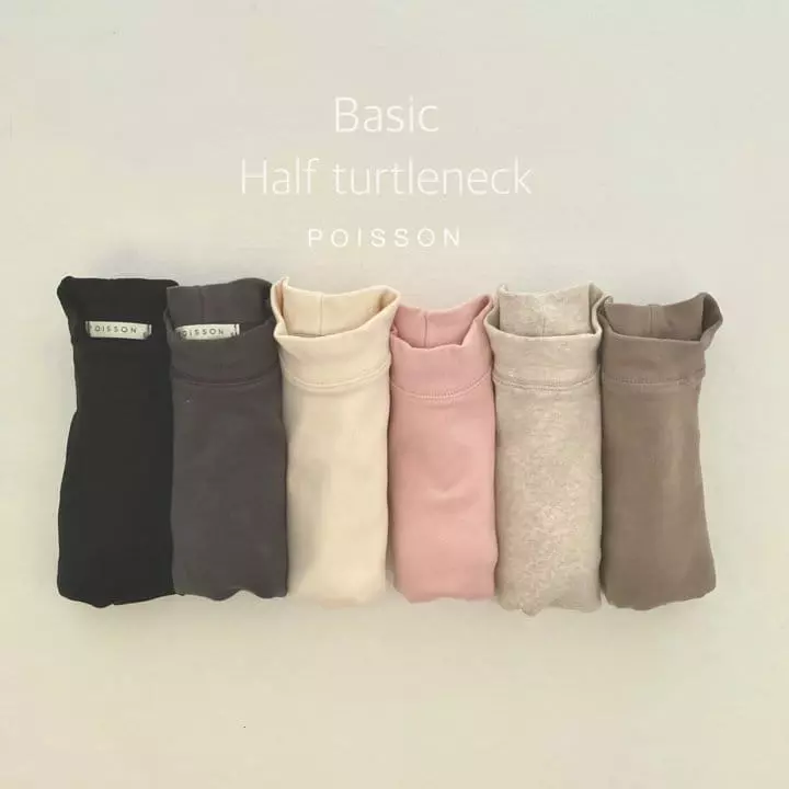 Poisson - Korean Children Fashion - #stylishchildhood - Winter Half Turtleneck Tee