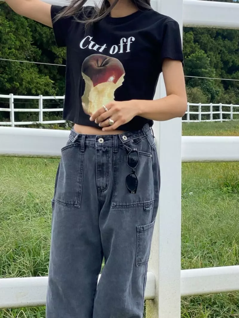 Project View - Korean Women Fashion - #womensfashion - Cut Over Peach Paint Tee - 4