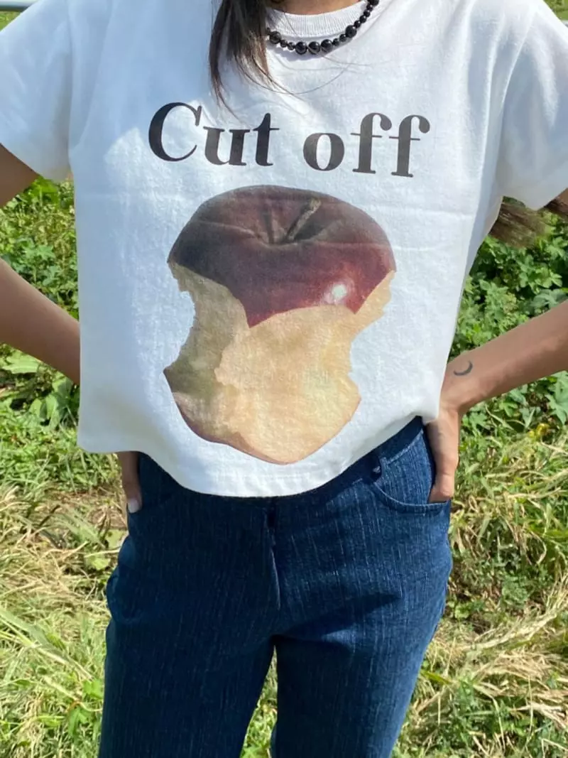 Project View - Korean Women Fashion - #momslook - Cut Over Peach Paint Tee - 6