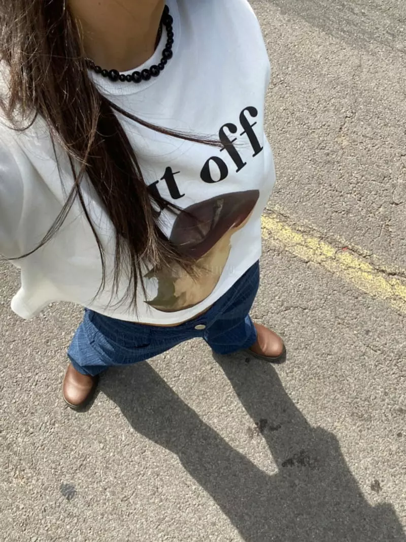 Project View - Korean Women Fashion - #momslook - Cut Over Peach Paint Tee - 8