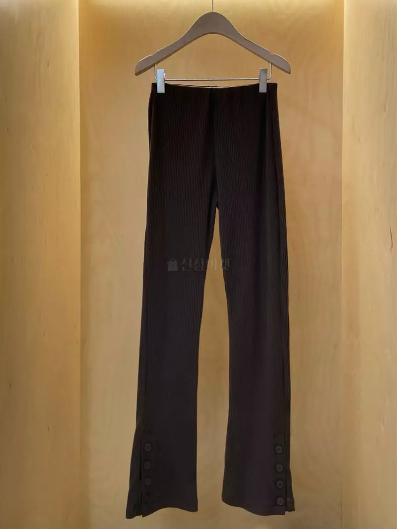 Project View - Korean Women Fashion - #momslook - Button Rib Pants - 2