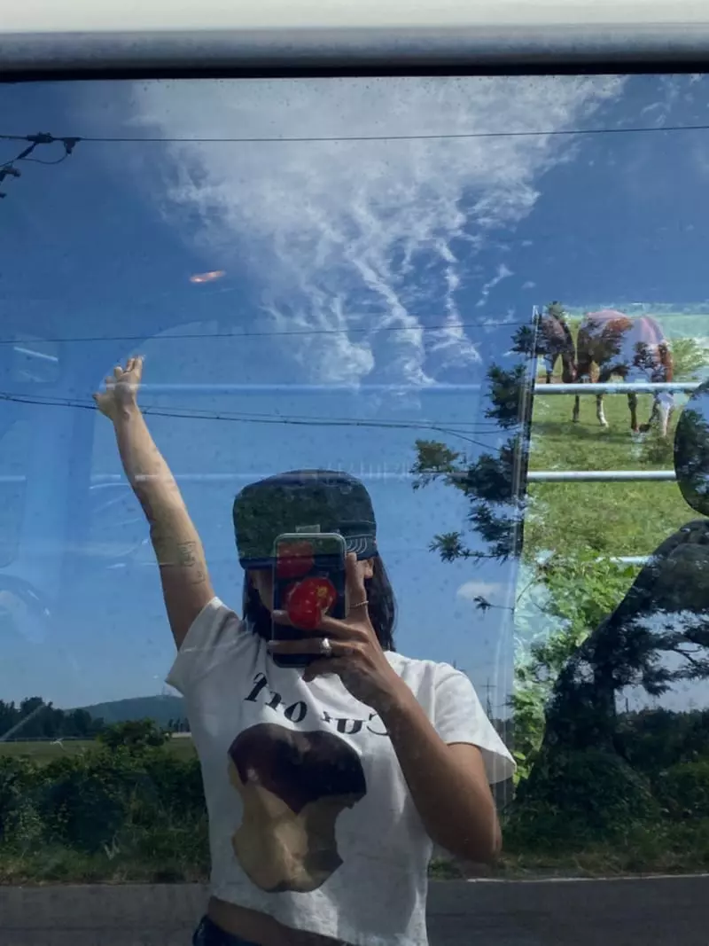 Project View - Korean Women Fashion - #womensfashion - Cut Over Peach Paint Tee - 7