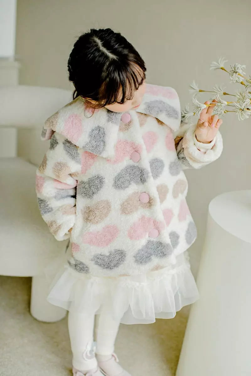 Pudding - Korean Children Fashion - #kidzfashiontrend - Heart Coat - 4