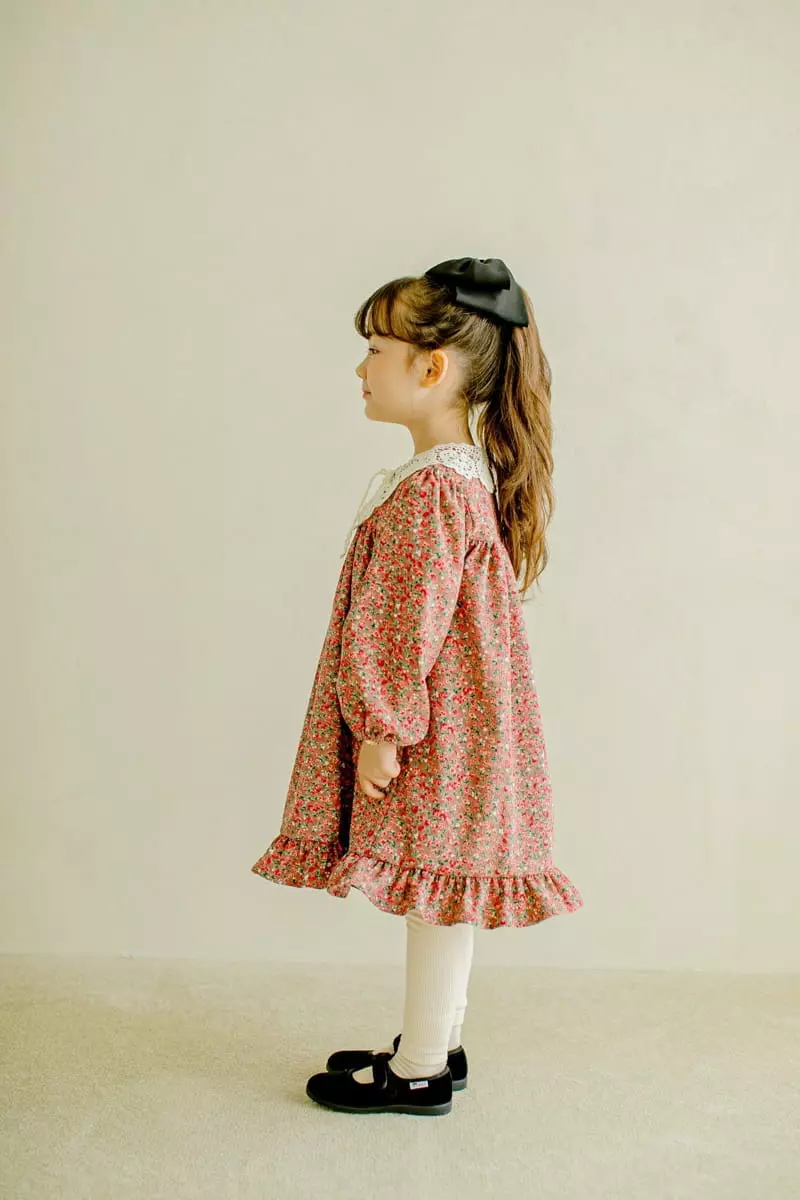 Pudding - Korean Children Fashion - #stylishchildhood - Big Collar One-piece - 4