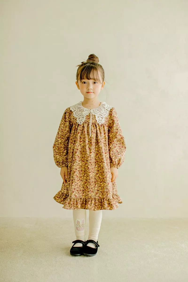 Pudding - Korean Children Fashion - #designkidswear - Big Collar One-piece - 6